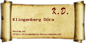 Klingenberg Dóra névjegykártya